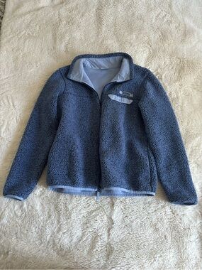Columbia Blue Sherpa Fleece Full Zip Jacket